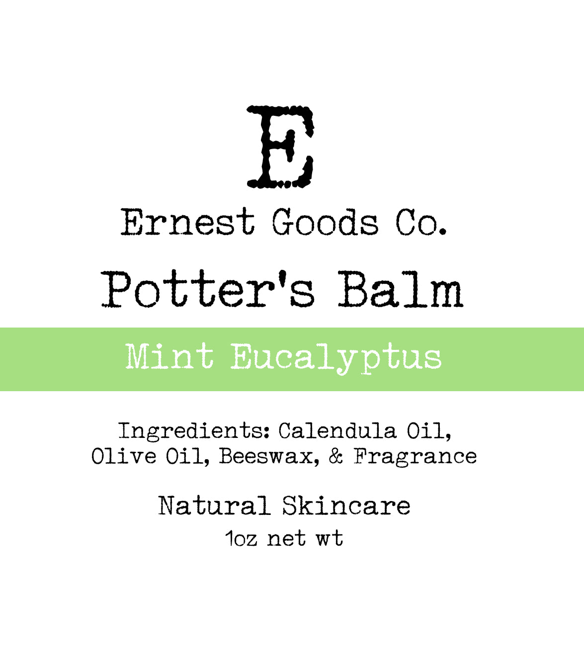 Mint Eucalyptus Potter’s Balm